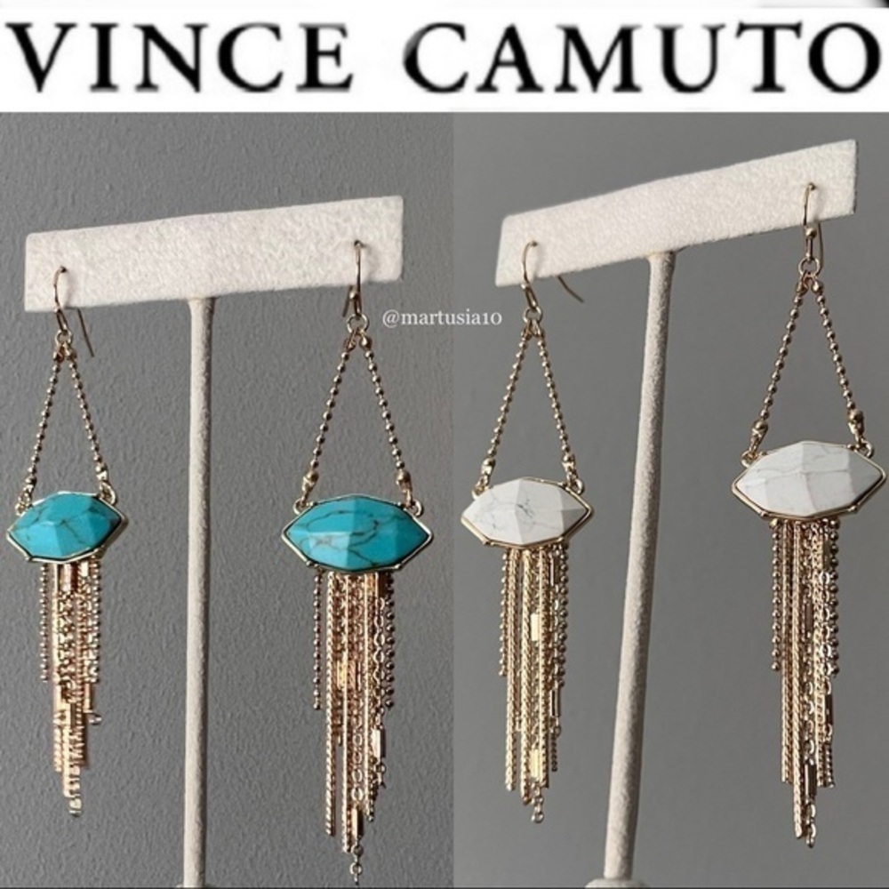 Vince Camuto Gold Fringe Tassel Drop Earrings